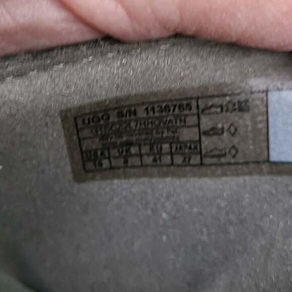 UGG Ashton Slide Gray Green Leather Logo Platform Sandals size 10